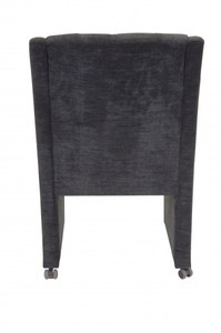 Casa Padrino Designer Esszimmer Stuhl / Sessel Modell EF 310 in Dunkelgrau - 87 x 60 x 65 cm - Stuhl mit Rollen für Gastronomie
