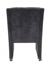 Casa Padrino Designer Dining Room Chair / Armchair Model EF 310 Dark Grey - 87 x 60 x 65 cm - Rolling Chair for Hospitality Casa Padrino Designer Dining Room Chair / Armchair Model EF 310 Dark Grey - 87 x 60 x 65 cm - Rolling Chair for Hospitality