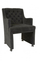 Casa Padrino Designer Dining Room Chair / Armchair Model EF 310 Dark Grey - 87 x 60 x 65 cm - Rolling Chair for Hospitality Casa Padrino Designer Dining Room Chair / Armchair Model EF 310 Dark Grey - 87 x 60 x 65 cm - Rolling Chair for Hospitality