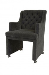 Casa Padrino Designer Dining Room Chair / Armchair Model EF 310 Dark Grey - 87 x 60 x 65 cm - Rolling Chair for Hospitality Casa Padrino Designer Dining Room Chair / Armchair Model EF 310 Dark Grey - 87 x 60 x 65 cm - Rolling Chair for Hospitality