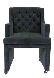 Casa Padrino Designer Dining Room Chair / Armchair Model EF 310 Dark Grey - 87 x 60 x 65 cm - Rolling Chair for Hospitality Casa Padrino Designer Dining Room Chair / Armchair Model EF 310 Dark Grey - 87 x 60 x 65 cm - Rolling Chair for Hospitality