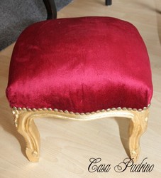 Casa Padrino Barock Fußhocker Bordeaux Gold Baroque Foot Stool Golden Furniture Interior