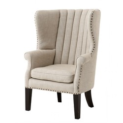 Casa Padrino Sillón orejero de lujo Elegance Chesterfield Lino Oxford Natural 78 x 84 x 110 cm Casa Padrino Sillón orejero de lujo Elegance Chesterfield Lino Oxford Natural 78 x 84 x 110 cm