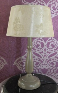 Casa Padrino Baroque Table Lamp Elegant Grey/Cream, Diameter 24.5 cm, Height 23 cm Casa Padrino Baroque Table Lamp Elegant Grey/Cream, Diameter 24.5 cm, Height 23 cm