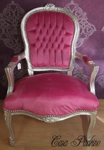 Casa Padrino barroco salón silla rosada / Plata - Barroco muebles de estilo antiguo Casa Padrino barroco salón silla rosada / Plata - Barroco muebles de estilo antiguo