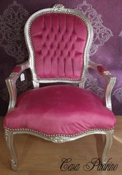 Casa Padrino Baroque Salon Stuhl Pink / Silver - Baroque Style Antique Furniture Casa Padrino Baroque Salon Stuhl Pink / Silver - Baroque Style Antique Furniture