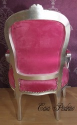 Casa Padrino Baroque Salon Stuhl Pink / Silver - Baroque Style Antique Furniture Casa Padrino Baroque Salon Stuhl Pink / Silver - Baroque Style Antique Furniture