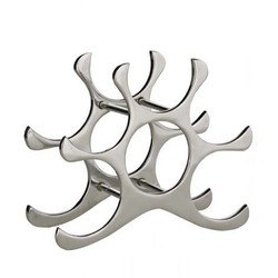 Casa Padrino Designer Wine Rack made of Polished Aluminium for 6 Bottles - Silver, H 35 cm, W 100 cm, D 15 cm Casa Padrino Designer Wine Rack made of Polished Aluminium for 6 Bottles - Silver, H 35 cm, W 100 cm, D 15 cm