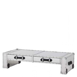 Casa Padrino Couchtisch Vintage Metal Aluminium Mod2 - Silber - 134 x 71 x 35 cm Casa Padrino Couchtisch Vintage Metal Aluminium Mod2 - Silber - 134 x 71 x 35 cm