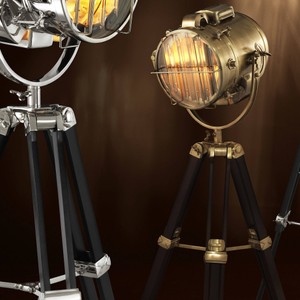 Elegante Stativ-Lampe Tripod floor lamp Höhe: 190 cm höhenverstellbar - Hochwertige Messing Stehleuchte - Luxus Qualität