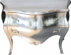 Casa Padrino Baroque Commode Silver Handcrafted from Solid Wood 120 x 55 x 85 cm Casa Padrino Baroque Commode Silver Handcrafted from Solid Wood 120 x 55 x 85 cm