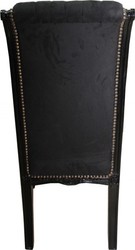 Casa Padrino Barock Stuhl Hochlehner Hochlehn Barockstuhl Möbel Luxury Luxus Baroque Chair High Back Black Velvet Furniture Interior