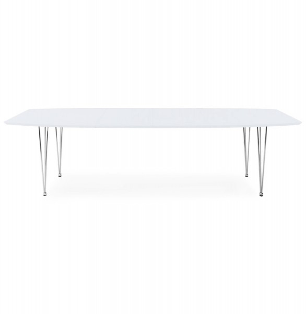 Casa Padrino Designer Conference Table White / Chrome Extendable 170-270 cm - Designer Dining Table Casa Padrino Designer Conference Table White / Chrome Extendable 170-270 cm - Designer Dining Table