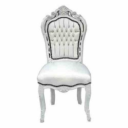 Mobili antichi - Casa Padrino Barocco Cena Chair Bianco / Bianco similpelle Mobili antichi - Casa Padrino Barocco Cena Chair Bianco / Bianco similpelle