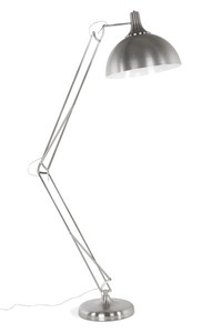 Casa Padrino Luxury Floor Lamp in Classic Style made of Brushed Metal in Silver - H 230 cm Casa Padrino Luxury Floor Lamp in Classic Style made of Brushed Metal in Silver - H 230 cm