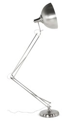 Casa Padrino Luxus Stehleuchte im klassischen Stil aus gebürstetem Metall in Silber - H 230 cm Casa Padrino Luxus Stehleuchte im klassischen Stil aus gebürstetem Metall in Silber - H 230 cm