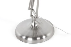 Casa Padrino Luxus Stehleuchte im klassischen Stil aus gebürstetem Metall in Silber - H 230 cm Casa Padrino Luxus Stehleuchte im klassischen Stil aus gebürstetem Metall in Silber - H 230 cm
