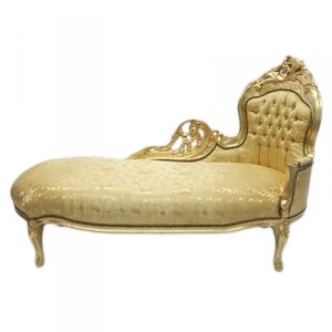 Casa Padrino Baroque Chaise Longue King Gold Pattern / Gold - Antique Style Furniture 155 x 70 x 100 cm Casa Padrino Baroque Chaise Longue King Gold Pattern / Gold - Antique Style Furniture 155 x 70 x 100 cm
