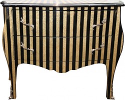 Casa Padrino Barock Kommode Streifen Holzfurnier und Schwarz - 110 x 47,5 x 82 cm - Luxusausführung aus Massivholz Casa Padrino Barock Kommode Streifen Holzfurnier und Schwarz - 110 x 47,5 x 82 cm - Luxusausführung aus Massivholz