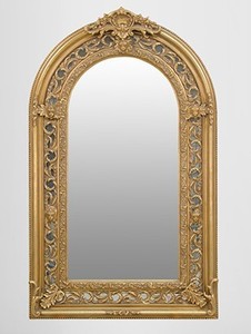 Large sumptuous baroque mirror half round gold 185 x 110 cm Large sumptuous baroque mirror half round gold 185 x 110 cm