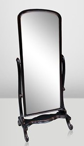 Casa Padrino Baroque Cheval Mirror Swiveling Antique Style - Vintage Black - 180 x 75 x 60 cm Casa Padrino Baroque Cheval Mirror Swiveling Antique Style - Vintage Black - 180 x 75 x 60 cm