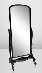 Casa Padrino Specchio da terra barocco girevole stile antico - Vintage Black - 180 x 75 x 60 cm