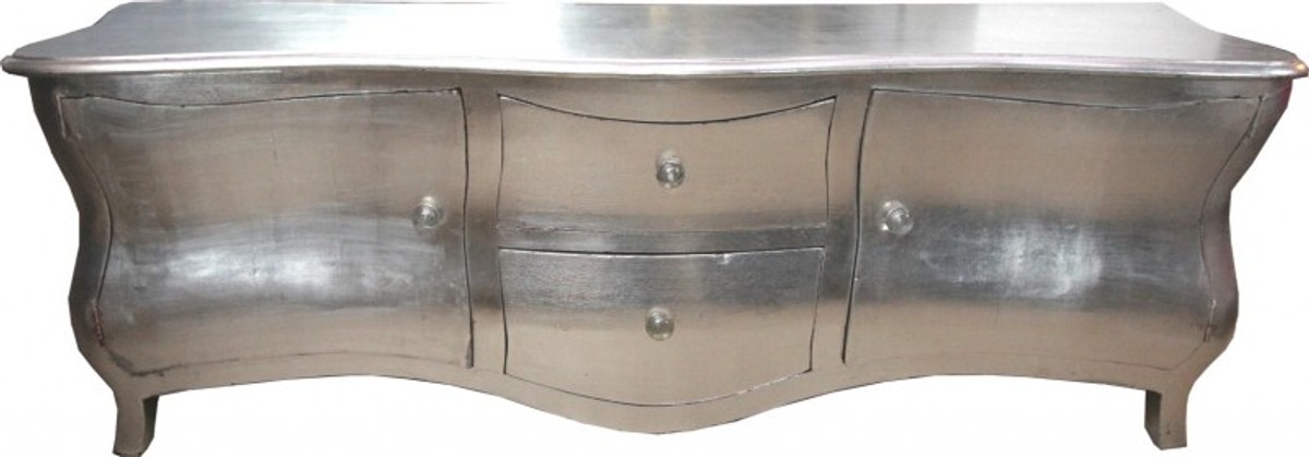 Long Baroque chest of drawers / TV cabinet / sideboard silver 170cm - unique! Long Baroque chest of drawers / TV cabinet / sideboard silver 170cm - unique!