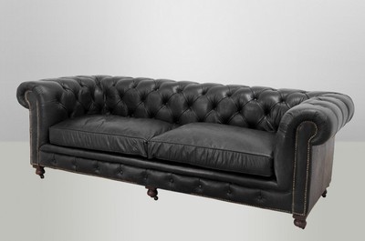 Chesterfield Vintage Echtleder Sofa Couch Leder Echtes Wohnzimmer