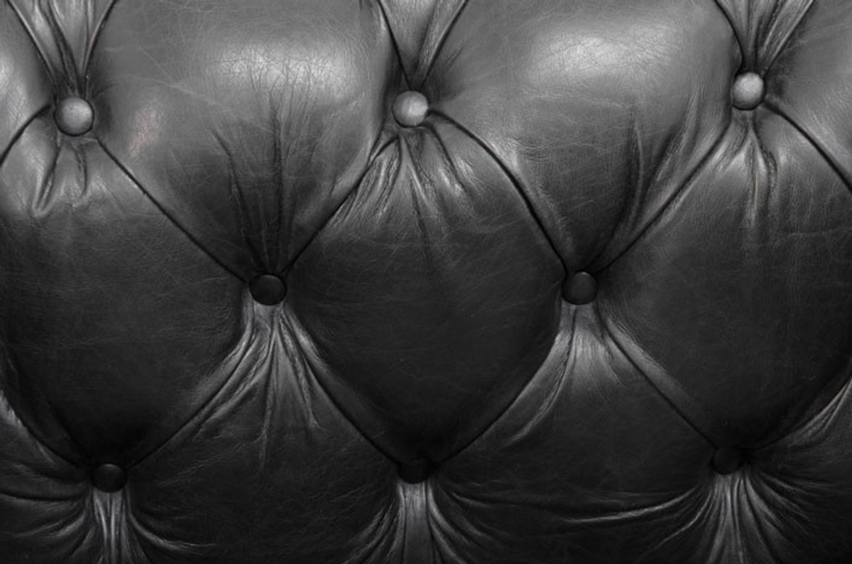 Chesterfield luxury leather armchair Vintage Leather Old Saddle Black Casa Padrino - Club Chesterfield luxury leather armchair Vintage Leather Old Saddle Black Casa Padrino - Club