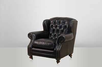 Chesterfield luxury leather wing chair Adringley Vintage Leather Ebony Casa Padrino - club chairs Chesterfield luxury leather wing chair Adringley Vintage Leather Ebony Casa Padrino - club chairs