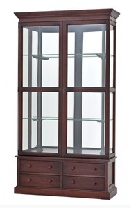 Casa Padrino Vitrina de lujo estilo antiguo inglés, madera de roble acabado English Oak, Al 240 cm An 130 cm Pr 45 cm Casa Padrino Vitrina de lujo estilo antiguo inglés, madera de roble acabado English Oak, Al 240 cm An 130 cm Pr 45 cm
