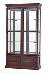 Casa Padrino Vetrina di lusso in stile antico inglese, legno di quercia finitura English Oak, H 240 cm L 130 cm P 45 cm Casa Padrino Vetrina di lusso in stile antico inglese, legno di quercia finitura English Oak, H 240 cm L 130 cm P 45 cm