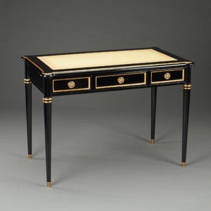 Casa Padrino Secretario Barroco de Lujo Estilo Imperio, Madera Maciza Negro, 108 x 61 x H. 77 cm Casa Padrino Secretario Barroco de Lujo Estilo Imperio, Madera Maciza Negro, 108 x 61 x H. 77 cm