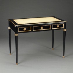 Casa Padrino Secretario Barroco de Lujo Estilo Imperio, Madera Maciza Negro, 108 x 61 x H. 77 cm Casa Padrino Secretario Barroco de Lujo Estilo Imperio, Madera Maciza Negro, 108 x 61 x H. 77 cm