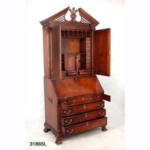 Casa Padrino Secrétaire de style antique en bois d'acajou, Marron, 105 x 64 x 232 cm Casa Padrino Secrétaire de style antique en bois d'acajou, Marron, 105 x 64 x 232 cm