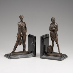 Casa Padrino Sujetalibros de lujo Ladies de bronce sobre base de mármol, 29 x 15 x 15 cm Casa Padrino Sujetalibros de lujo Ladies de bronce sobre base de mármol, 29 x 15 x 15 cm