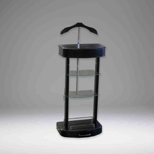 Casa Padrino Appendiabiti di Lusso di Design con Specchio e Ripiani Nero 125 x 51 x 34 cm Casa Padrino Appendiabiti di Lusso di Design con Specchio e Ripiani Nero 125 x 51 x 34 cm