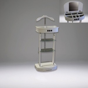Casa Padrino Servomuto di lusso di design con specchio e ripiani in bianco, 125 x 51 x 34 cm Casa Padrino Servomuto di lusso di design con specchio e ripiani in bianco, 125 x 51 x 34 cm
