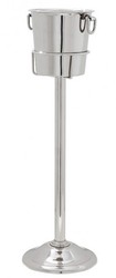 Casa Padrino Luxury Wine Cooler with Stand Solid Luxury in Solid Metal Nickel Finish H 100 cm W 32 cm Casa Padrino Luxury Wine Cooler with Stand Solid Luxury in Solid Metal Nickel Finish H 100 cm W 32 cm