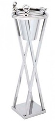 Casa Padrino Enfriador de vino de lujo con soporte Ojo de buey Acabado Níquel A 100 cm A 32 cm Casa Padrino Enfriador de vino de lujo con soporte Ojo de buey Acabado Níquel A 100 cm A 32 cm