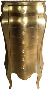 Casa Padrino Cassettiera Barocca Oro - Legno Massello - 130,5 x 68 x 49 cm Casa Padrino Cassettiera Barocca Oro - Legno Massello - 130,5 x 68 x 49 cm