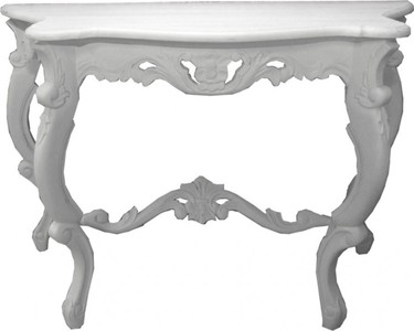 Casa Padrino Consolle Barocca Stile Antico Bianco - Shabby Chic, Larghezza 113 cm, Altezza 77 cm, Profondità 45 cm Casa Padrino Consolle Barocca Stile Antico Bianco - Shabby Chic, Larghezza 113 cm, Altezza 77 cm, Profondità 45 cm