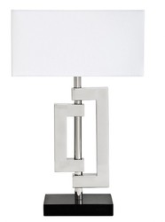 Casa Padrino lampe de table design collection luxe, blanc / finition nickel / noir, 64 x 40 x 20 cm Casa Padrino lampe de table design collection luxe, blanc / finition nickel / noir, 64 x 40 x 20 cm