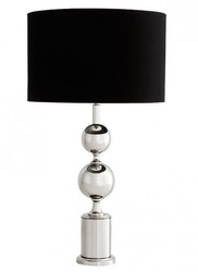 Casa Padrino Lámpara de mesa de lujo en diseño elegante Negro y acabado Níquel, 64 x 45 x 22 cm