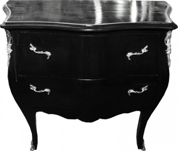 Casa Padrino Cassettiera Barocca Stile Antico Nero 103 cm Casa Padrino Cassettiera Barocca Stile Antico Nero 103 cm