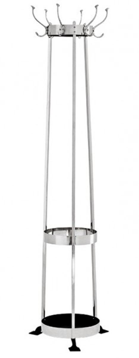 Casa Padrino luxury designer coat rack umbrella stand including Circle Silver - nickel-plated aluminum - very classy Casa Padrino luxury designer coat rack umbrella stand including Circle Silver - nickel-plated aluminum - very classy
