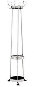 Casa Padrino Appendiabiti di Lusso Designer con Portaombrelli Circle Silver - Alluminio nichelato, Argento, 180 cm Casa Padrino Appendiabiti di Lusso Designer con Portaombrelli Circle Silver - Alluminio nichelato, Argento, 180 cm