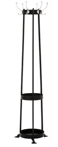 Casa Padrino Designer Luxury Coat Stand with Umbrella Stand Circle Black - Nickel-plated Aluminium - 180 cm Casa Padrino Designer Luxury Coat Stand with Umbrella Stand Circle Black - Nickel-plated Aluminium - 180 cm