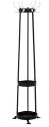 Casa Padrino Designer Luxury Coat Stand with Umbrella Stand Circle Black - Nickel-plated Aluminium - 180 cm Casa Padrino Designer Luxury Coat Stand with Umbrella Stand Circle Black - Nickel-plated Aluminium - 180 cm