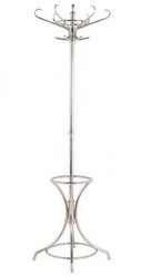 Casa Padrino Designer Luxus Garderobenständer London Silber aus Edelstahl, Höhe 184 cm Casa Padrino Designer Luxus Garderobenständer London Silber aus Edelstahl, Höhe 184 cm